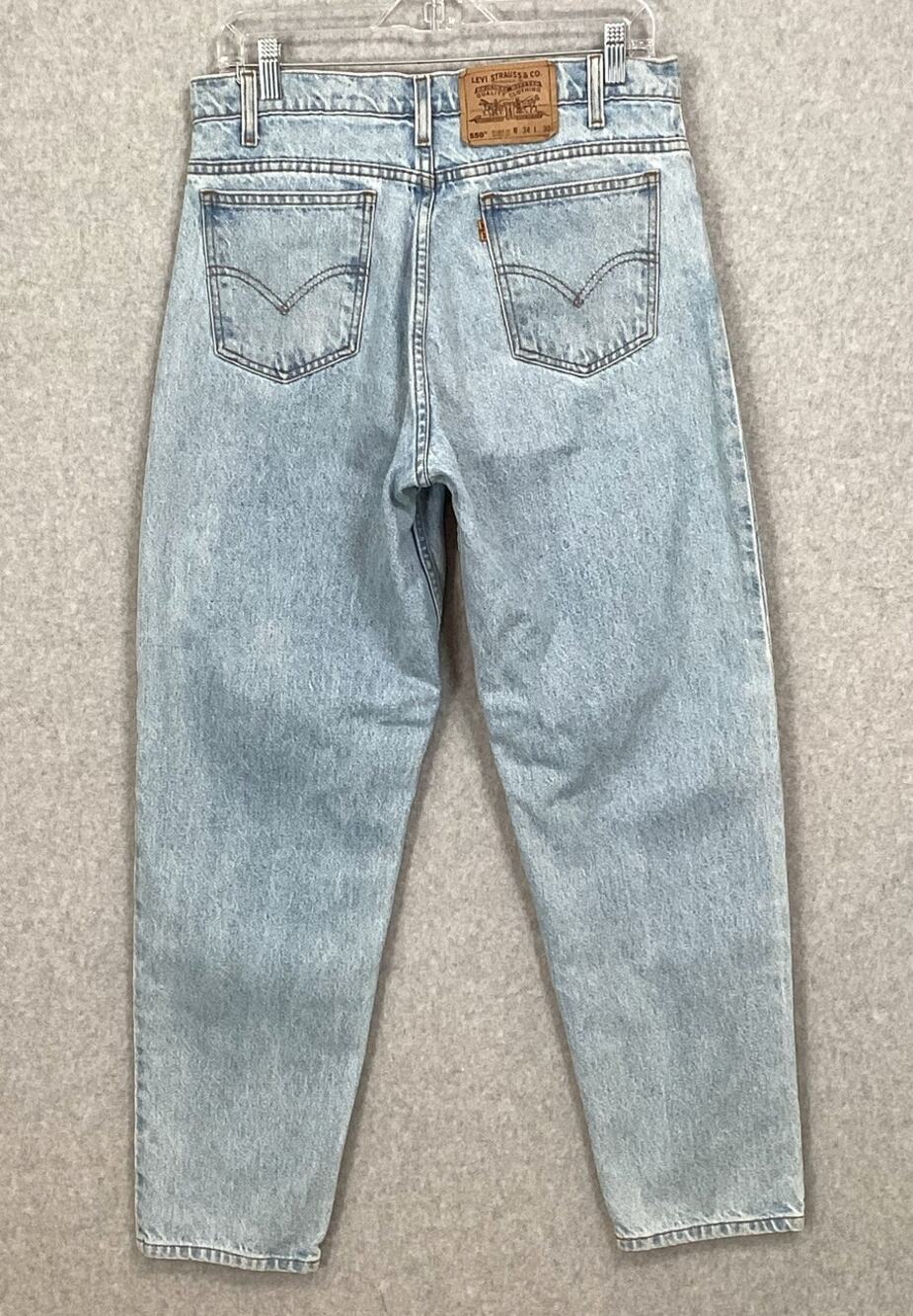 Vtg 1995 Levis 550 Jeans Size 34 Relaxed Fit Orange Tab Workwear Actual 32x30